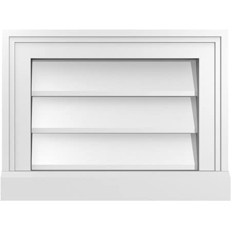 Ekena Millwork Vertical Surface Mount PVC Gable Vent w/ 2"W x 2"H , Brickmould Sill Frame, 16"W x 12"H GVPVE16X1203SN
